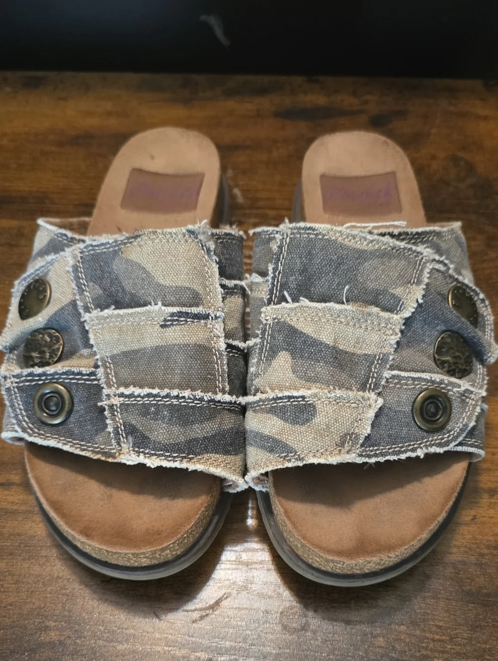 Womens Blowfish Canvas Camo Sandles Size 7